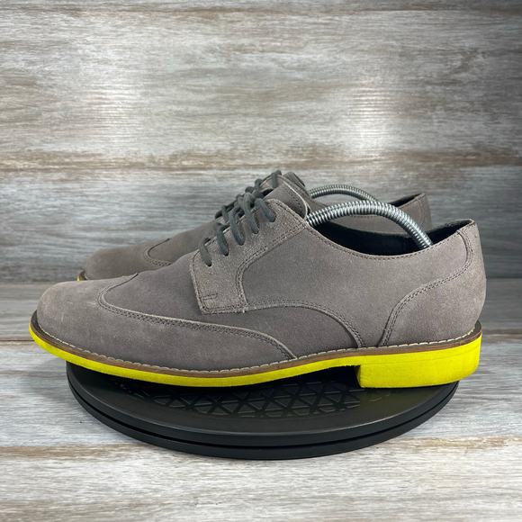 Cole Haan Men’s Drake Eva Gray Suede Wingtip Oxford Dress Shoes Size 10.5 - Picture 1 of 10